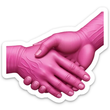 handshake pink hands sticker