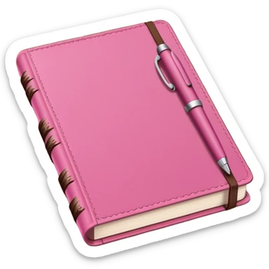 pink and brown diary and pen sticker