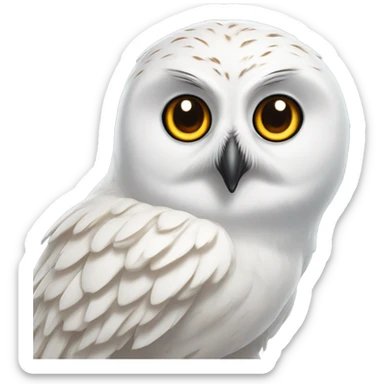 realistic white owl hedwig sticker