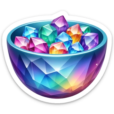 a bowl of colorful blinged crystal sticker