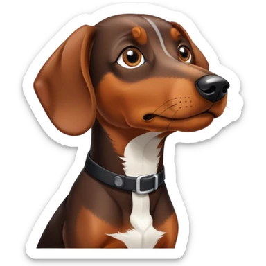 A teckel witnessing an eclipse thinking about food sticker