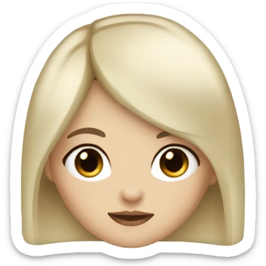 White girl light skin with very black hair and bangs sticker