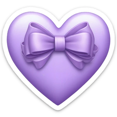 Light Purple Heart with bow sticker