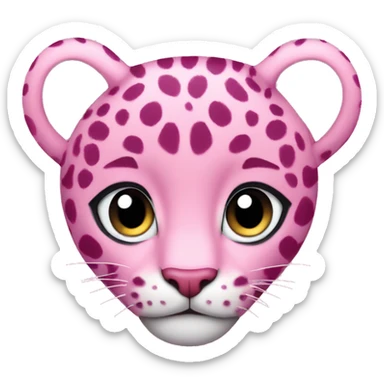 pink leopard heart sticker