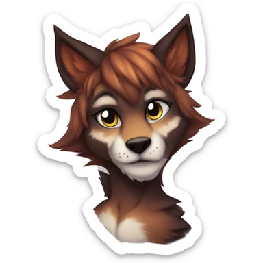 Edgy anthro furry by Falvie, AngieWolf sticker