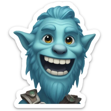 Spectral giant firbolg blue smiling sticker