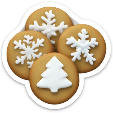Christmas cookies with white simple frosting on a plate  sticker