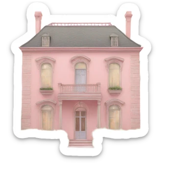 pastel pink 19th century villa  sticker