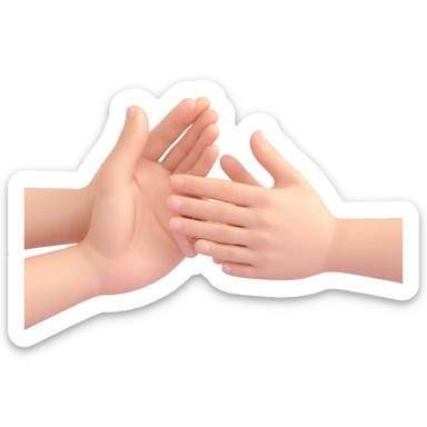 Realistic hands clapping, joyful celebration, focus on hands, motion blur, bright background sticker