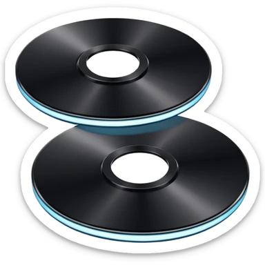 two black computer disk sticker