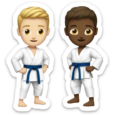 Two white boys in karate gis sticker
