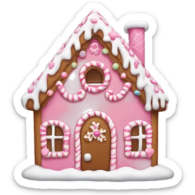 Pink gingerbread house sticker