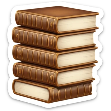 brown books stacked sticker