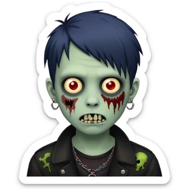 emo boy zombie piercings sticker