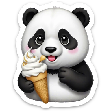 Panda eating ice cream sticker