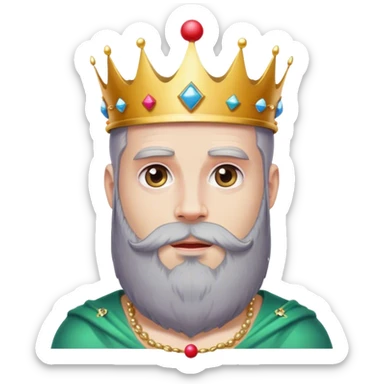 A man with beards and a crown and a ball like in Game of Thrones sticker