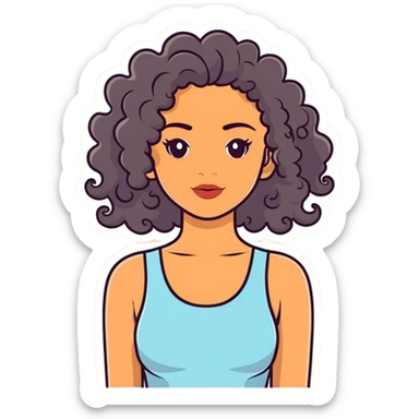 Curlyhead latina sticker