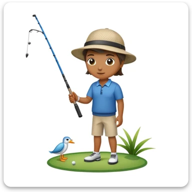 Fishing and playing golf  sticker