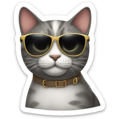 Cat with sunglasses sticker