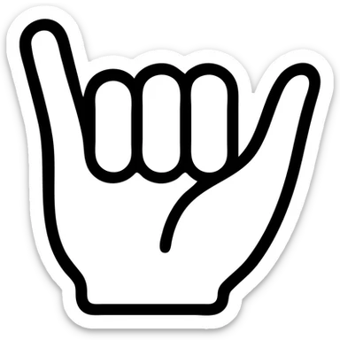 hand making a fist with the pinky finger pointing out, clear gesture, neutral background sticker