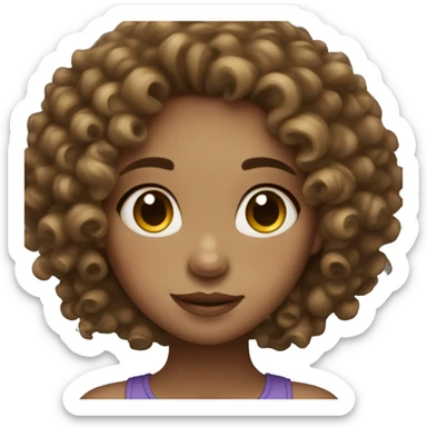a light skinned pretty girl with freckles and curly dark brown curls sticker