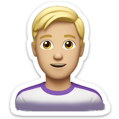 blond guy, with purple t-shirt, with no speech bubble sticker