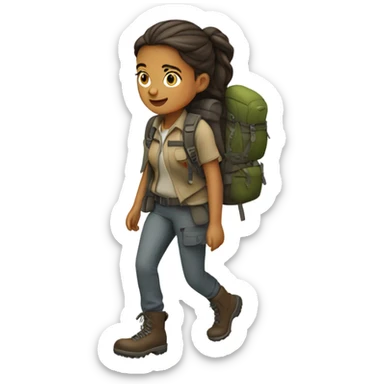 Girl hiking sticker