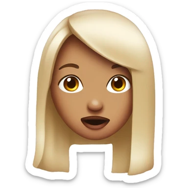 tongue eye roll girl sticker