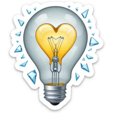 A light bulb broken in half is like "💔" sticker