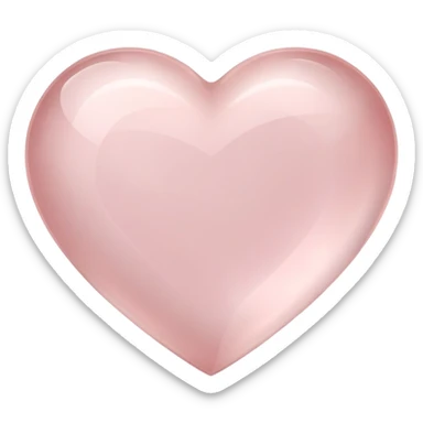 Polished rose quartz heart gemstone with pale pink color and soft glow sticker