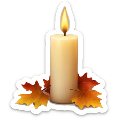fall candle sticker