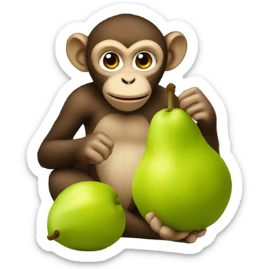 Monkey eating pears sticker