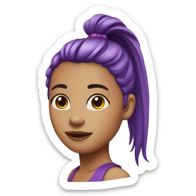 Girl with ponytail purple hair sticker