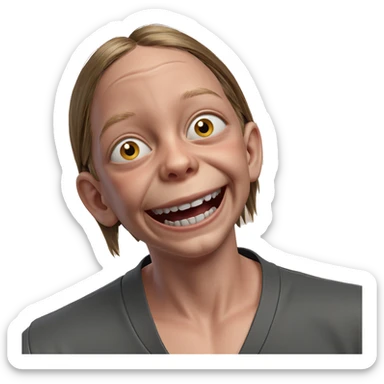 smiling boy in horror setting sticker