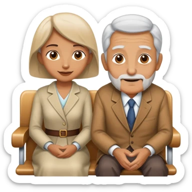 person offering a seat to an elder, kind and friendly sticker