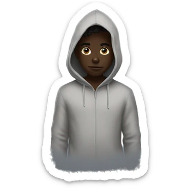 mysterious boy in hood black skin sticker
