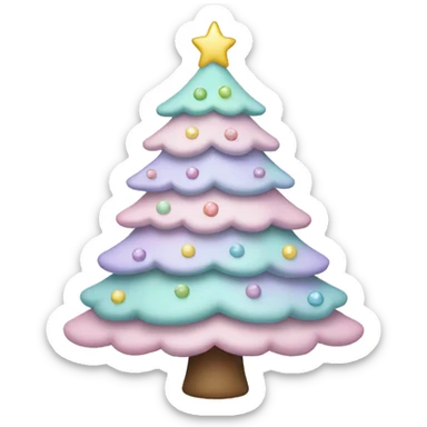 Pastel Christmas tree sticker