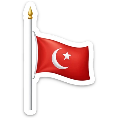 red flag with crescent moon and star sticker