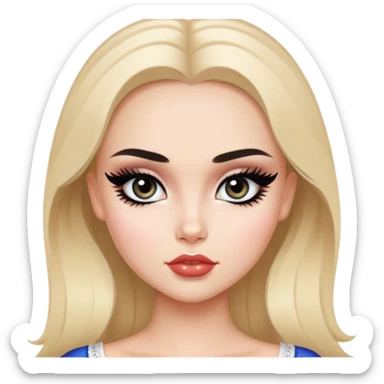 russian beauty, pretty eyes, black eyeliner, pretty bratz baddie sticker