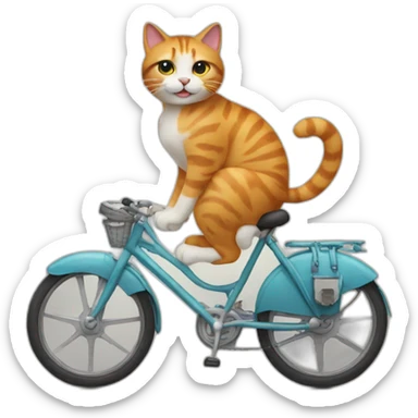 Cat who's ride a bike sticker