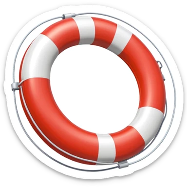 lifebuoy object icon, red and white float ring, glossy plastic texture, pool safety equipment, 3D cartoon, mobile game icon style, centered, clean background, no text, no watermark
 sticker