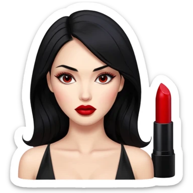 “Emoji girl, femme fatale, black hair. megan fox vibes sticker