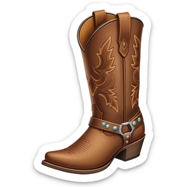 Brown cowboy boots sticker