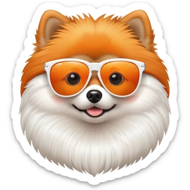 pomeranian with cool sunglasses sticker