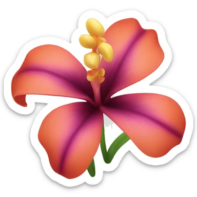 tropical flower sticker