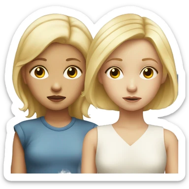 blonde child does not give a toy to another sad blonde child sticker