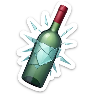 broken wine bottle sticker
