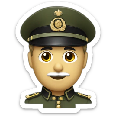 Charlie chaplin with a military uniform sticker