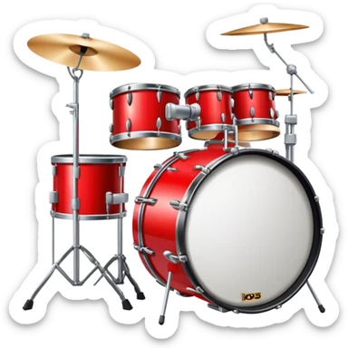 drum set showing anger with bold features sticker