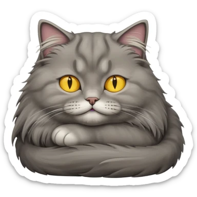 grey fluffy british long hair cat with yellow eyes ist sleeping sticker